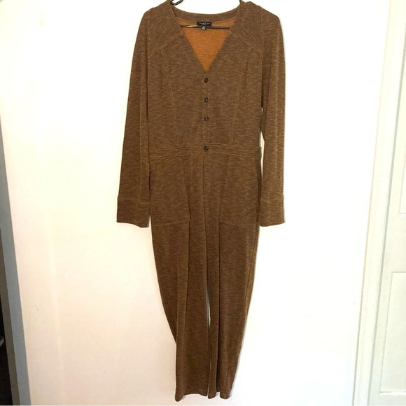 Anthropologie Current Air Heathered Orange Jumpsuit Medium - Picture 3 of 9